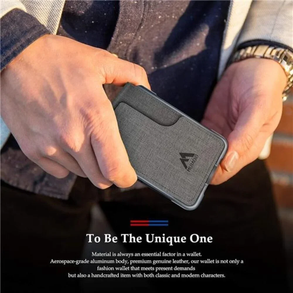 Mens Wallet Tactical Bifold Wallets for Men RFID Blocking Aluminum Cards Holder